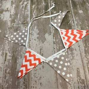 Chevron Polka Dot Fabric Bunting Banner